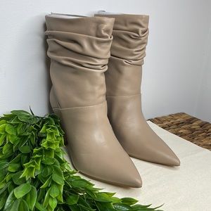 Nine West Mid-Calf Taupe Leather Boots